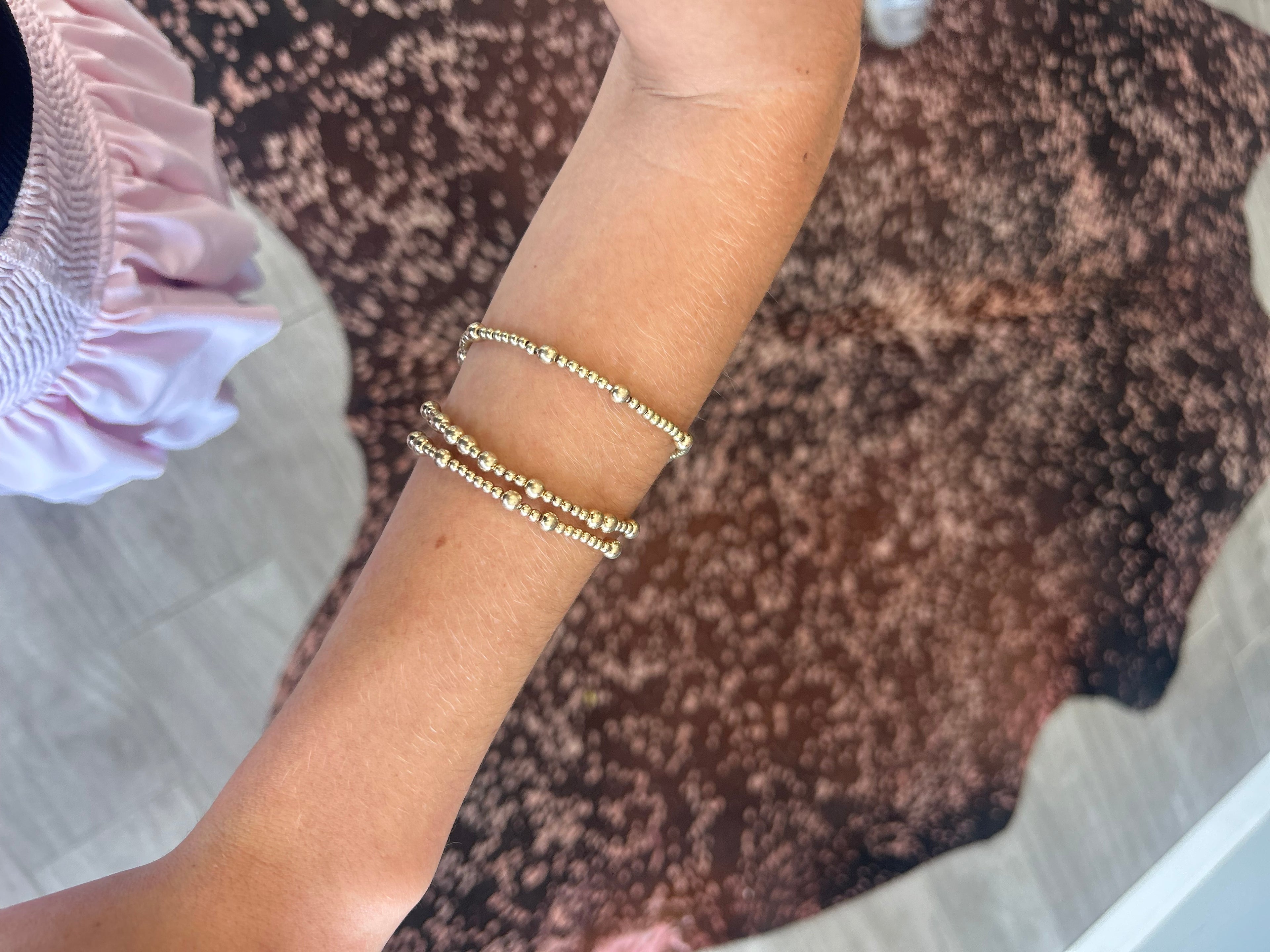 Golden Beaded Wrap Bracelet