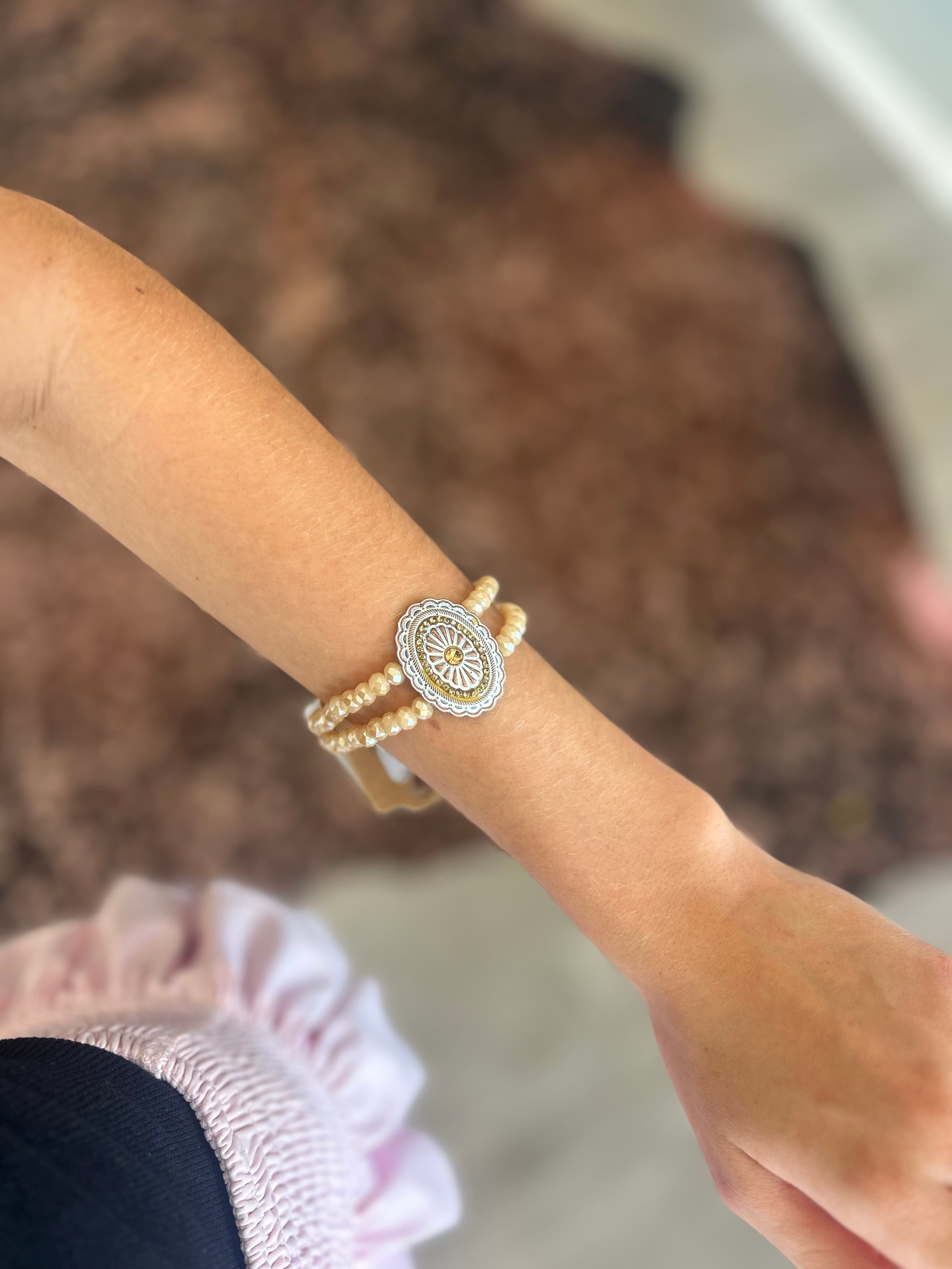 Golden Concho Beaded Bracelet