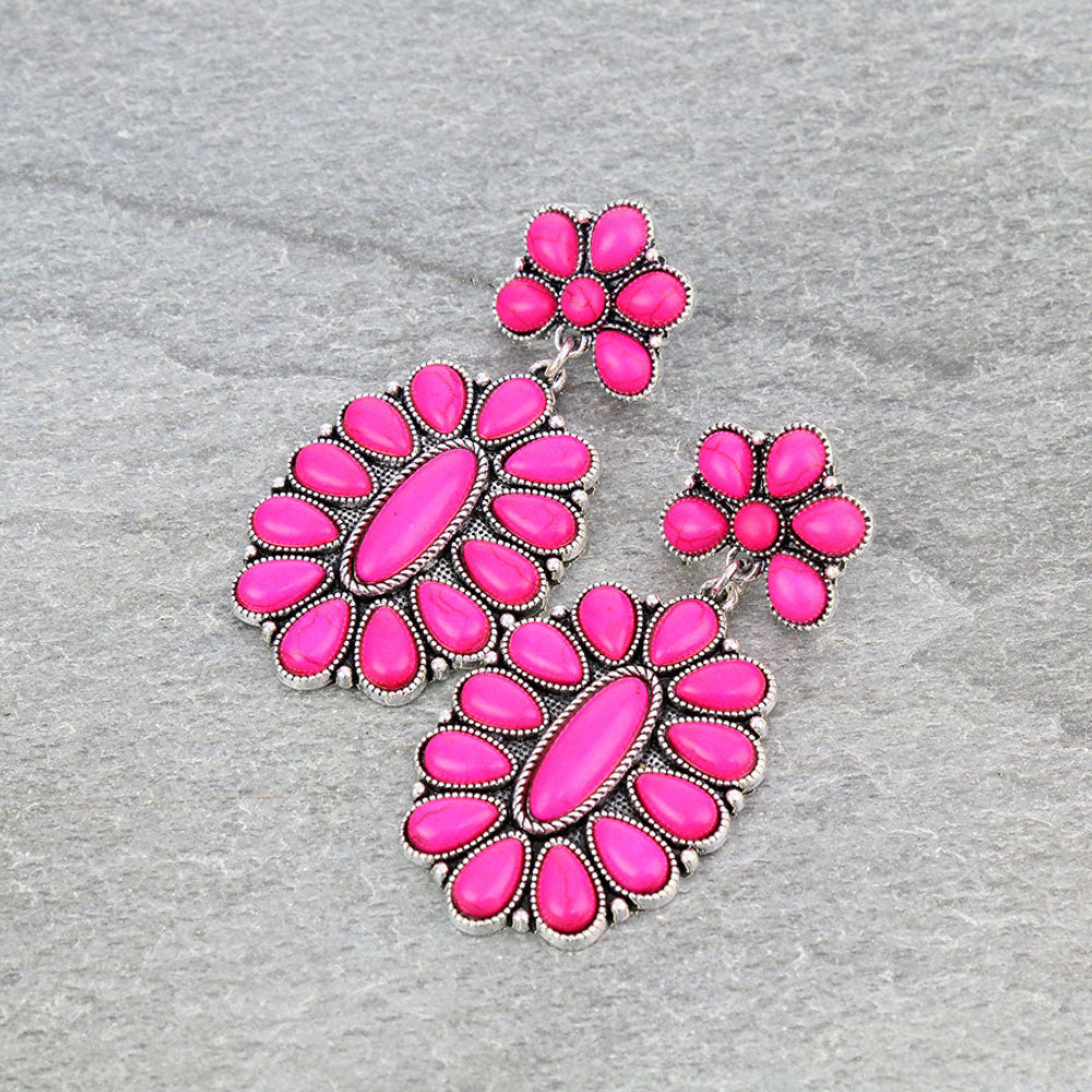Hot Pink Stone Dangles
