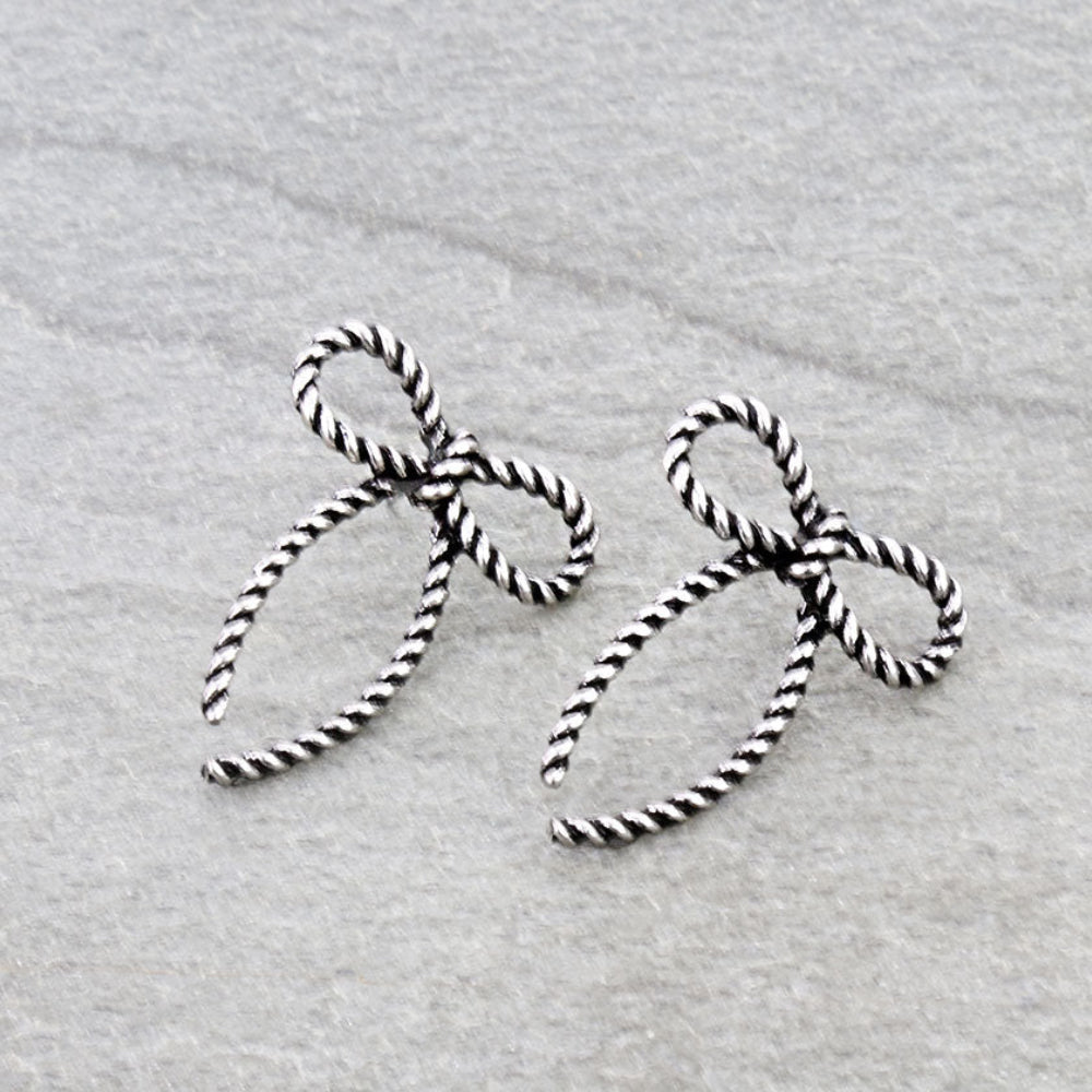 Rope Bow Stud Earrings