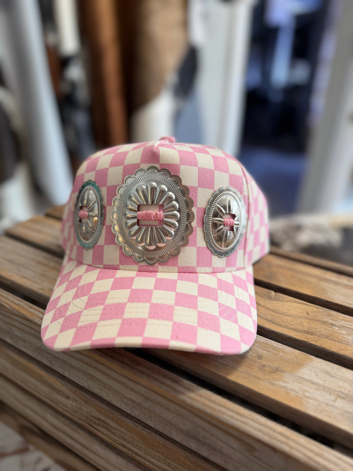Pink Check Rodeo Hat