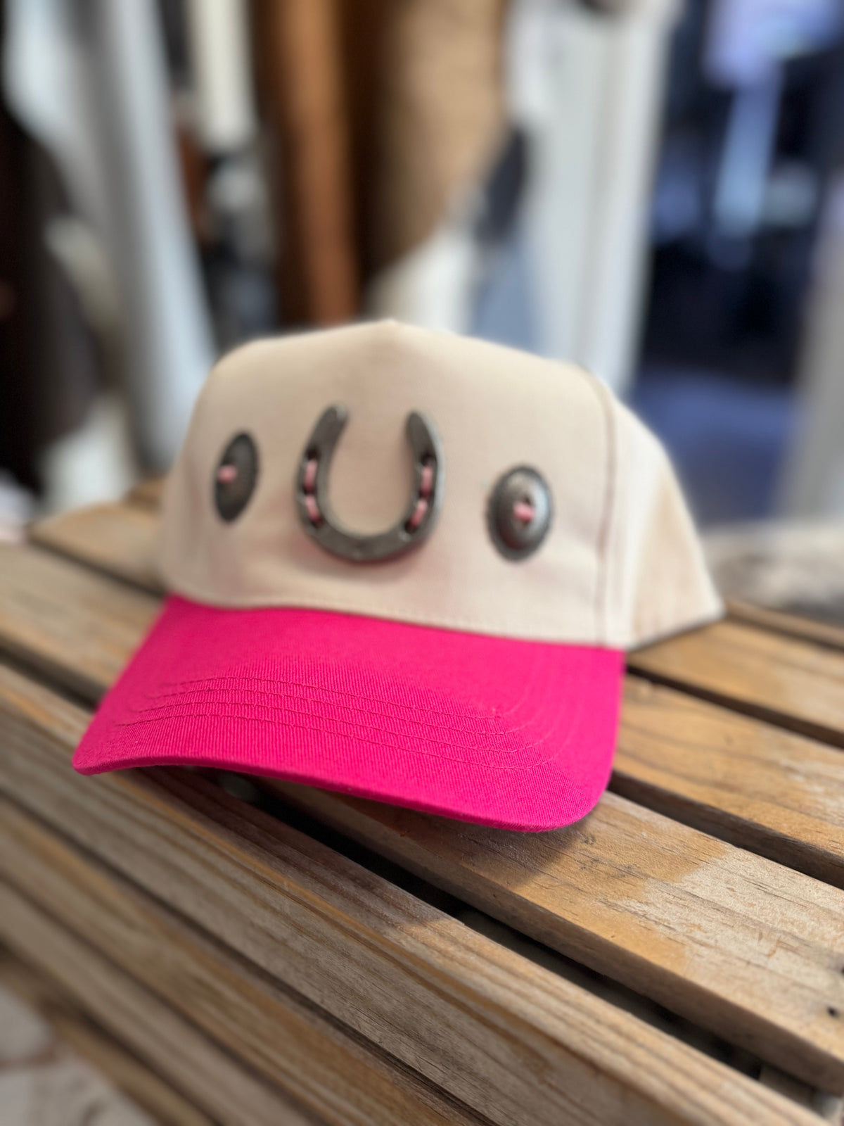Hot Pink Lucky Horseshoe Hat