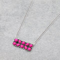 Pink Semi Stone Bar Necklace