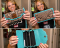 Myra Leather Wallet in Turquoise Pearl
