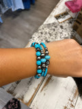 Western Navajo Style Pearl & Bead Stackable Bracelet