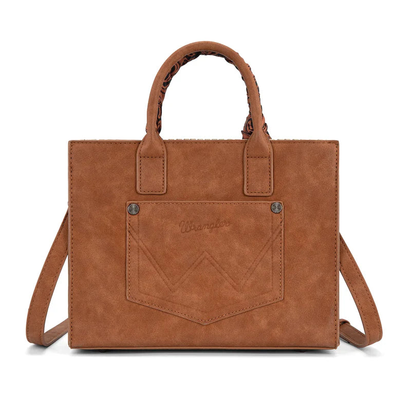 Wrangler Aztec Tote Crossbody with Scarf Handle