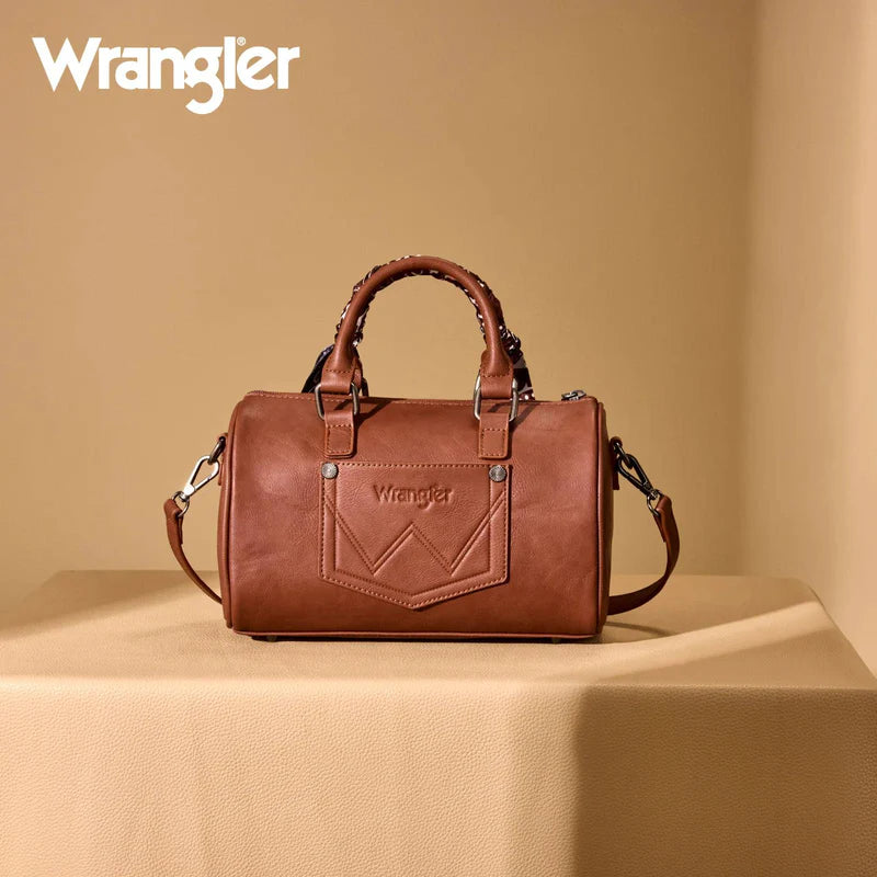 Wrangler Paisley Print Barrel Crossbody Bag