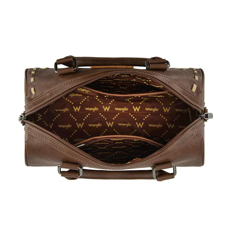 Wrangler Stitch Barrel Satchel Crossbody Bag