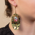 Green Leopard Rhinestone Dangle
