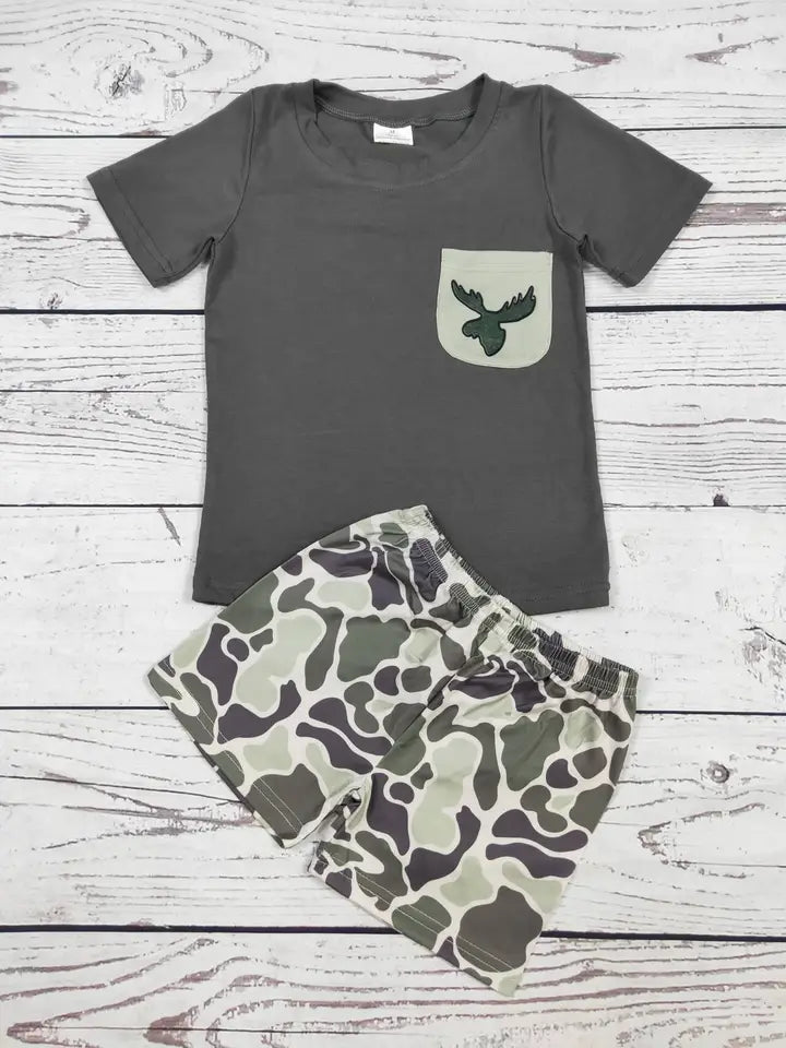 Boy Duck Camouflage Shorts Set