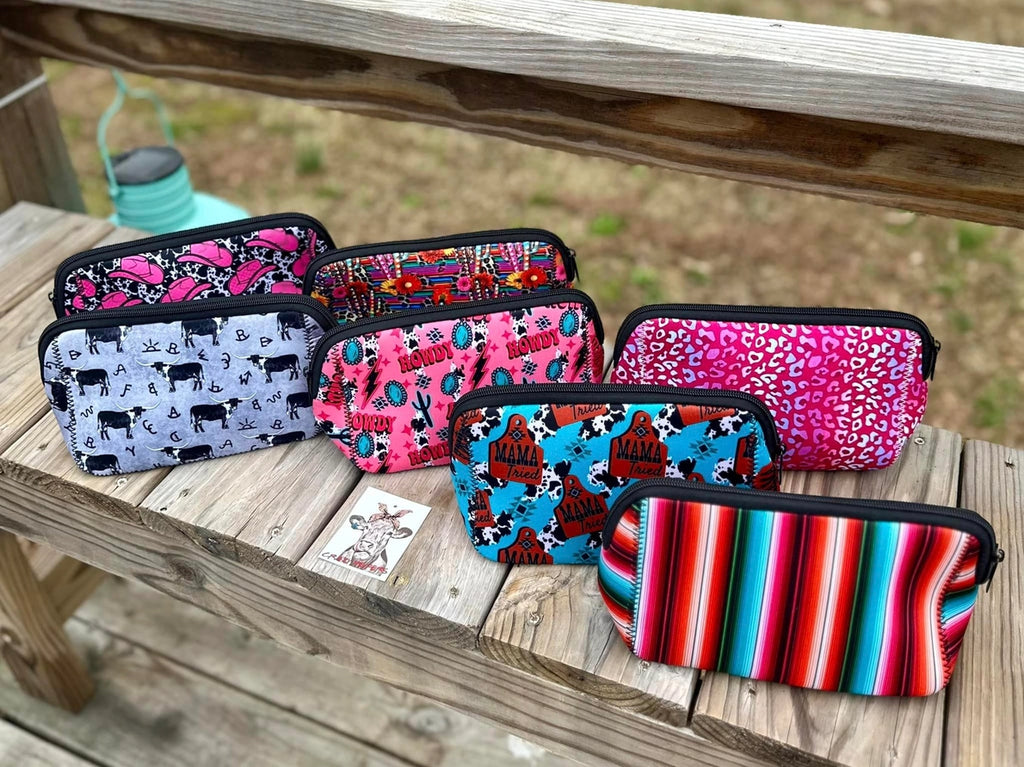 Western Neoprene Makeup Bags