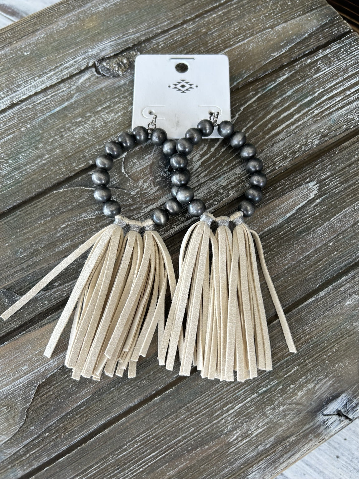 Desert Cream Tassel Earrings