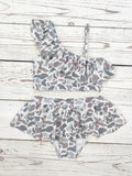 Girls Camouflage Ruffle Swimsuit