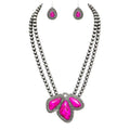 Pink Petal Squash Blossom Necklace Set