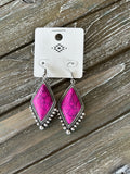 Hot Pink Desert Diamond Earrings