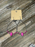 Hot Pink Mesa Hoop Earrings