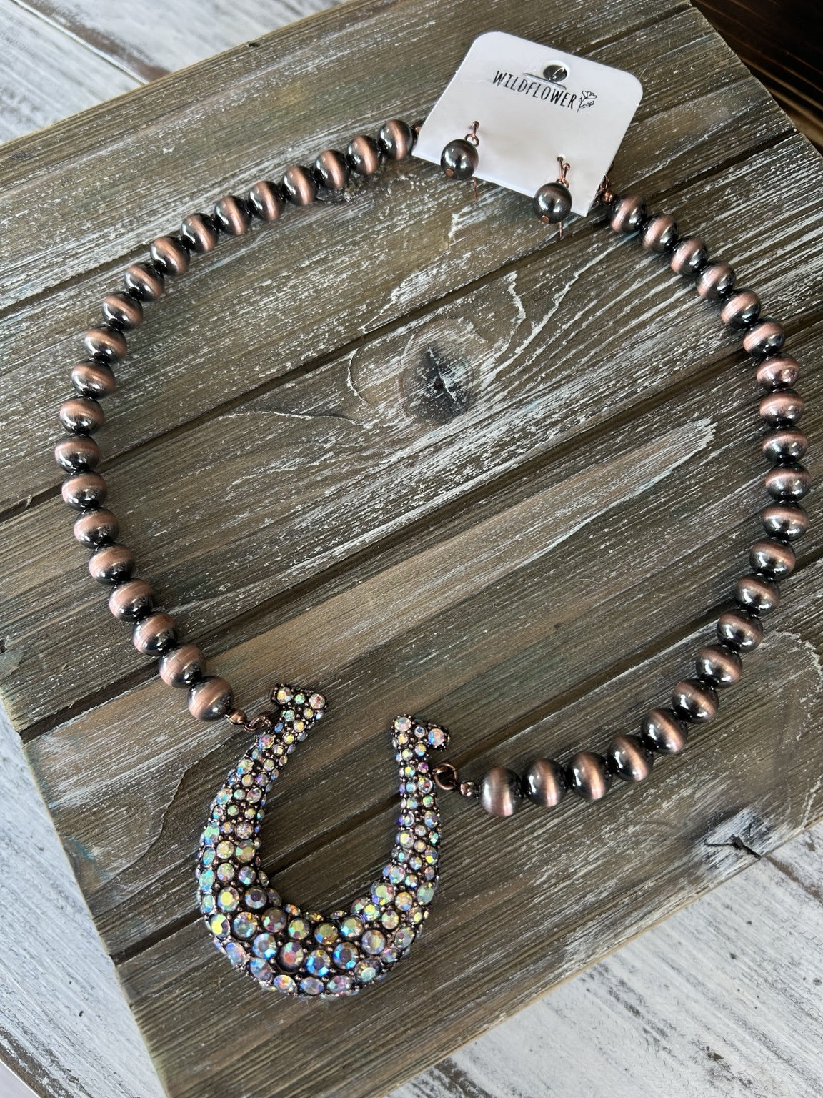 Western Horsehoe Stone Necklace Set