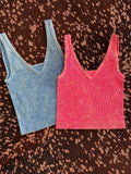 2 Way Washed Ribbed Tank Top