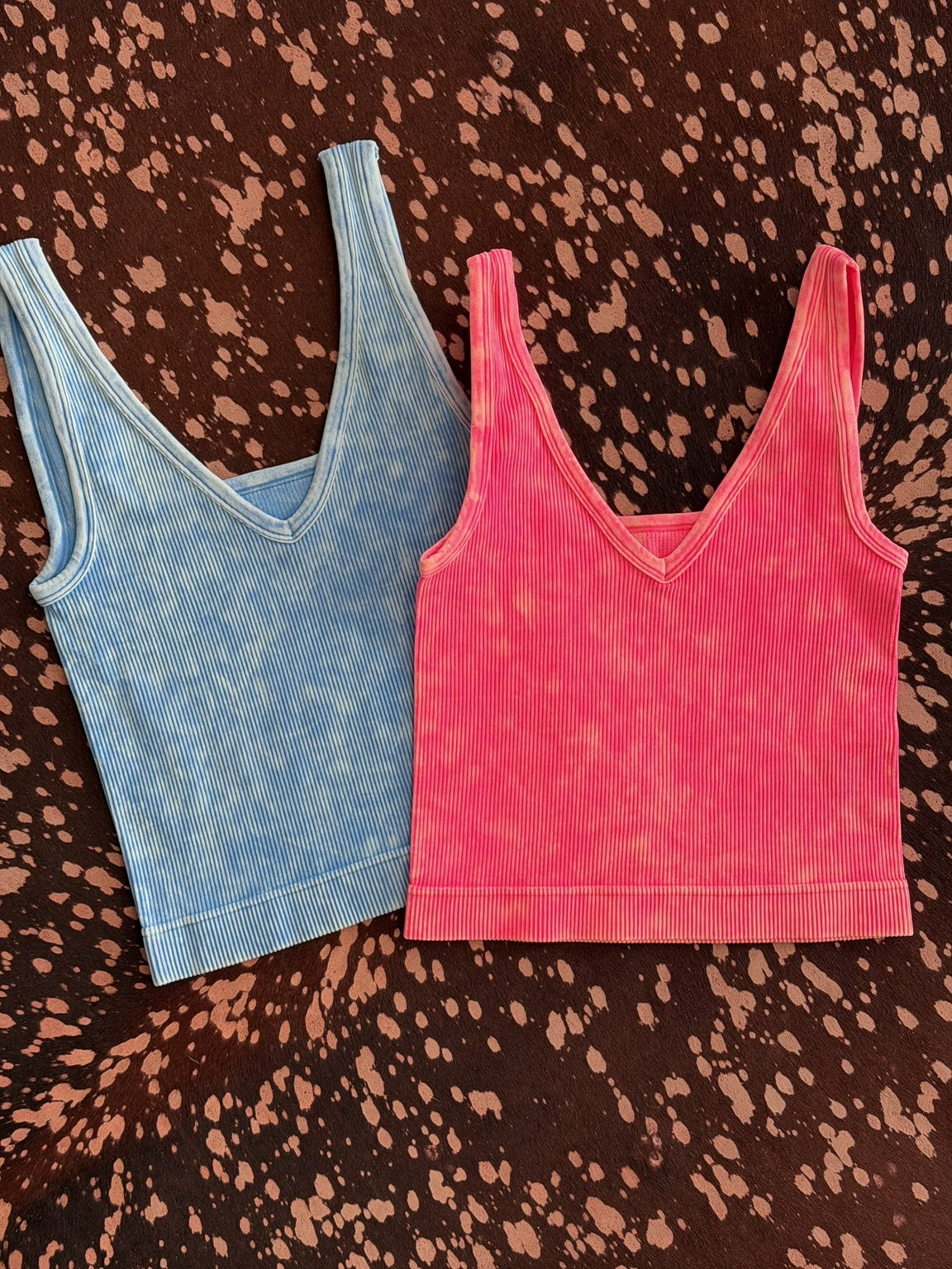 2 Way Washed Ribbed Tank Top