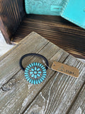 Turquoise Bloom Concho Hair Tie
