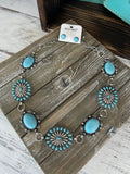 Turquoise Sunburst Concho Necklace Set